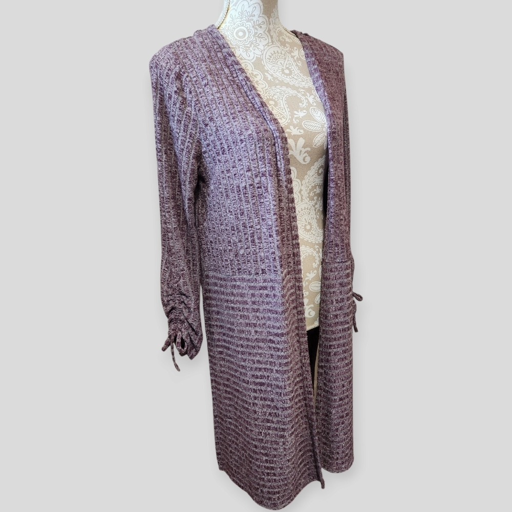 Est 1946 by Cato Purple Knit Long Open Cardigan size Medium